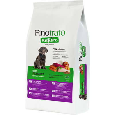 Ração Seca Finotrato Nature para Cães Filhotes Raças Grandes