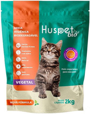 Areia Higiênica Huspet Bio Vegetal