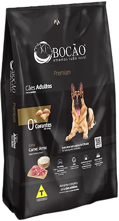 Ração Bocão Premium Cães Adultos Sabor Carne e Arroz