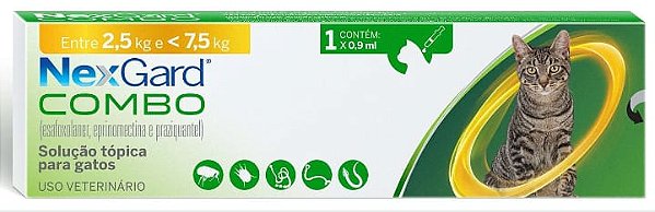 Antiparasitário Nexgard para Gatos de 2,5 Kg a 7,5 Kg