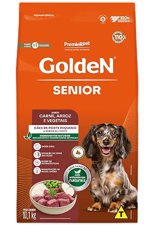 Golden Formula Cães Senior Mini Bits Carne e Arroz