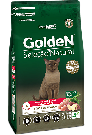 Golden Gatos Castrados Seleção Natural Frango com Batata Doce