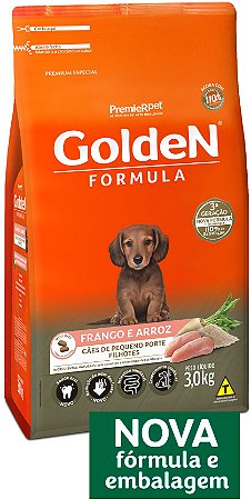 Golden Formula Cães Filhotes Raças Pequenas Sabor Frango e Arroz