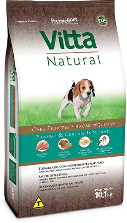Vitta Natural Raças Pequenas Filhotes Sabor Frango e Cereais Integrais