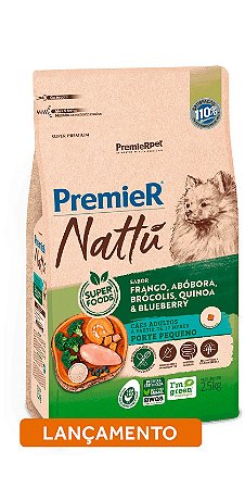 Premier Nattu Cães Adultos Pequeno Porte sabor Abóbora