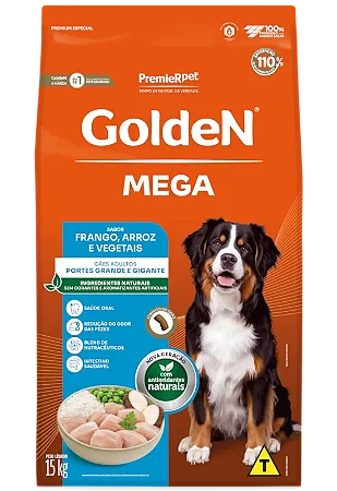 Golden Formula Mega Cães Adultos Sabor Frango & Arroz 15KG