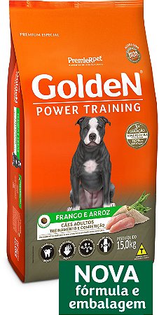 Golden Formula Power Training Cães Adultos Sabor Frango & Arroz 15KG