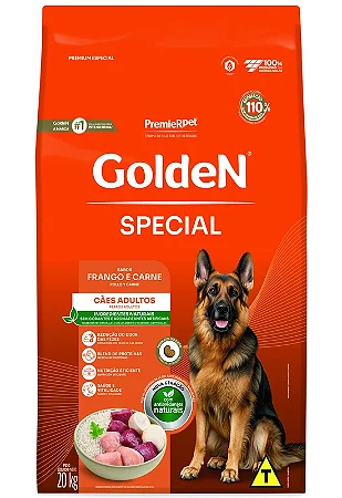 Golden Special Cães Adultos Frango & Carne Raças Media e Grande
