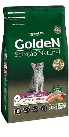 Golden Seleção Natural Gatos Filhotes Sabor Frango & Arroz