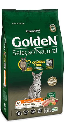Golden Seleção Natural Gatos Adultos Sabor Frango & Arroz