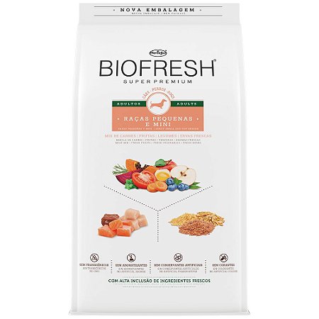 BIOFRESH CÃES - ADULTOS RAÇAS PEQUENAS E MINI - MIX DE CARNE