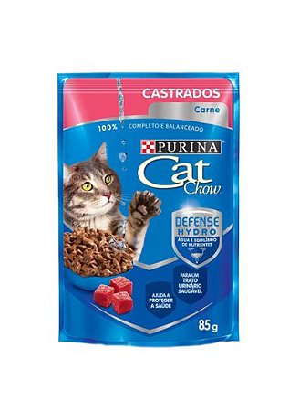 CAT CHOW SACHÊ CASTRADOS ADULTOS CARNE 85G