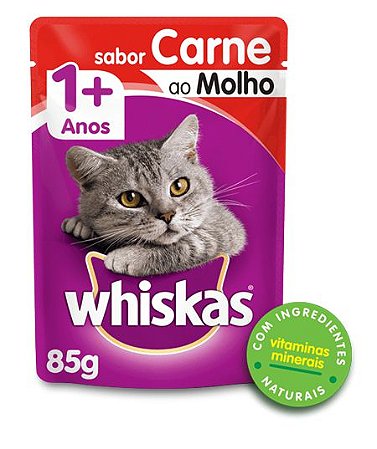 Whiskas Sachê Adulto Sabor - Carne ao Molho 85G