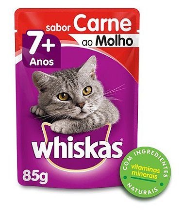 Whiskas Sachê Sênior Adulto Sabor - Carne ao Molho 85G