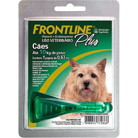 Antipulgas e Carrapatos Frontline Plus para Cães de 1 a 10 Kg
