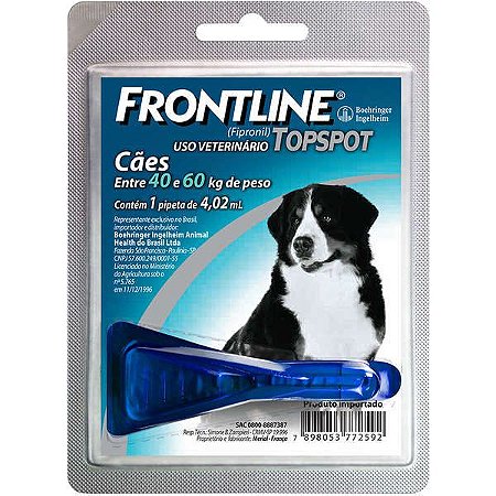 Antipulgas e Carrapatos Frontline Top Spot para Cães de 40 a 60 Kg
