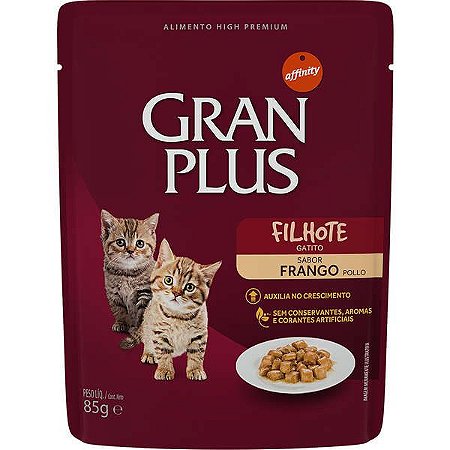 Ração Úmida Affinity PetCare GranPlus Sachê Frango para Gatos Filhotes 85G