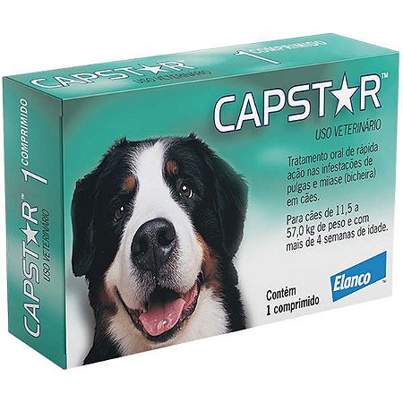Antipulgas Elanco Capstar 57 mg para Cães acima de 11,4 Kg 1 comprimido
