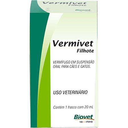 Vermífugo Biovet Vermivet Filhotes para Cães e Gatos 20mL