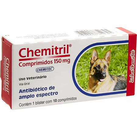 Antibiótico Chemitec Chemitril 150 mg Enrofloxacina para Cães