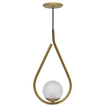 Pendente Globo Drop Dourado Fosco