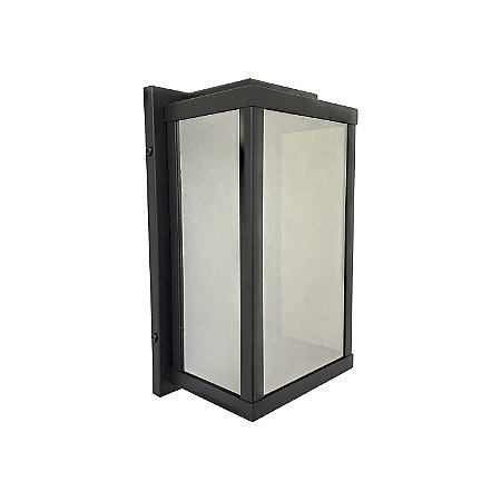 Arandela Aluminio Riflesso Preta Pequena Com Vidro Ambar 3145A