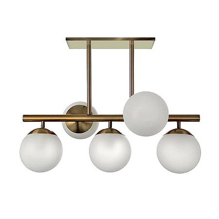 Lustre Bola Com 5 Globos Bronze