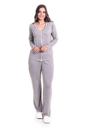 Pijama com ziper feminino Clearance
