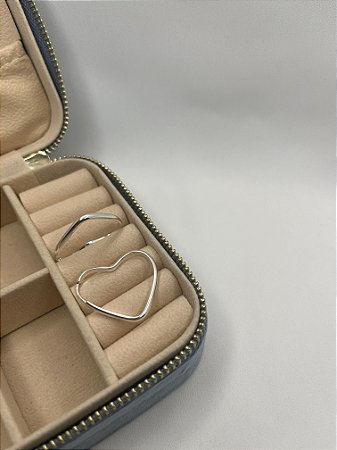 Brinco Argola Prata 925 Coração 2,9cm Fio Anatômico 2MM