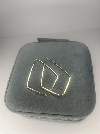 Brinco Losango Diamond Prata 925 Fio Quadrado 52MM