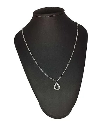 Colar Corrente Gota Vazada Martelada em Aço Inoxidável 45cm