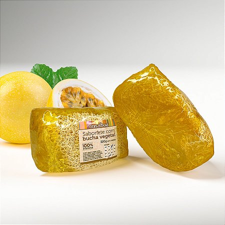 Sabonete em Barra com Bucha Vegetal 300g - Maracujá