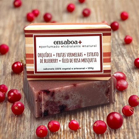 Sabonete em Barra 100g - Orquídea + Frutas Vermelhas + Extrato de Blueberry + Óleo de Rosa Mosqueta