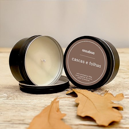Vela Lata 90g - Cascas e Folhas