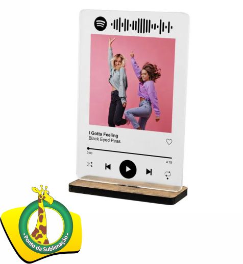 Placa Spotify 10x15cm 5mm - Transparente