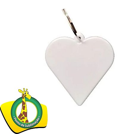 Chaveiro De Plástico Branco Coração - 1 Unidade