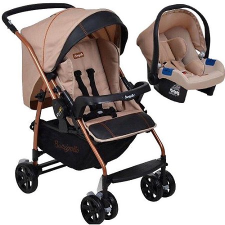 Carrinho De Bebe Com Bebe Conforto Rio K Mon Amour - Burigotto