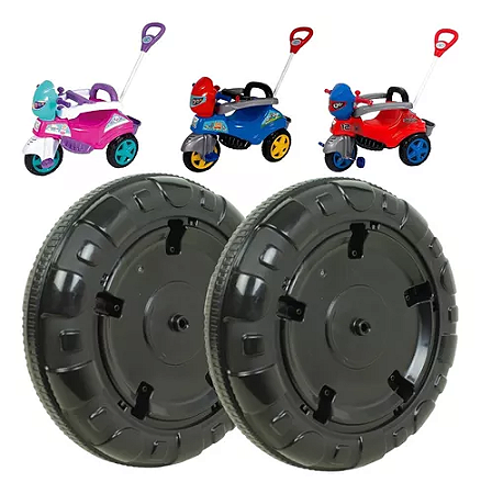 Kit 2 Roda Rodinha Traseira Triciclo Maral Babycity Original