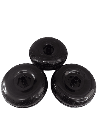 Kit 2 Rodinha Rodas Traseiras + 1 Roda Dianteira Triciclo Velocita Calesita Original