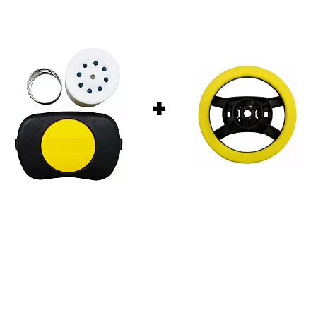 Kit Buzina + Volante P/ Mini Trator Elétrico Infantil Johndeere Peg-pérego