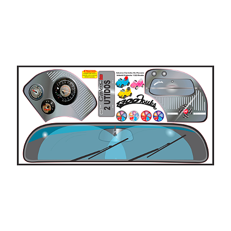 Kit Adesivo Carrinho de Passeio Fusca Fouks Completo Calesita