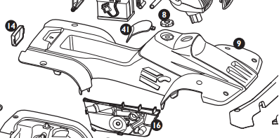 Chassi Carenagem Polaris Twin 12v Peg-Perego Peça 9 Do Manual