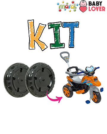 Kit com 2 Rodas Traseiras para Triciclo Moto Trail Maral
