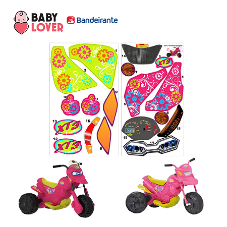 Adesivo Completo Para Moto Xt3 Da Bandeirante Rosa