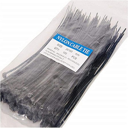 ABRAÇADEIRA NYLON  3X150 PRETA
