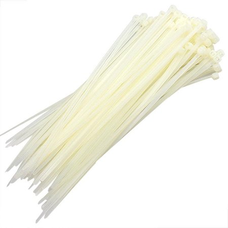 ABRACADEIRA DE NYLON 3,6MM X 200MM BRANCA 100 PCS