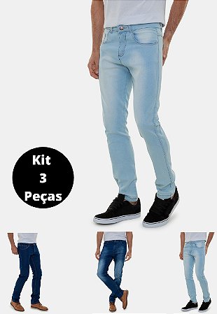 Kit Com 3 Calças Masculinas Jeans Premium Versatti Lisboa B