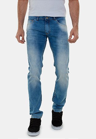 Calça Jeans Masculina Slim Lavagem Claríssima Premium Versatti Holanda