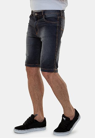 Bermuda Jeans Premium Masculina Versatti Aruba Preta
