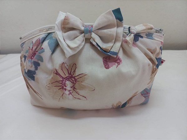 Necesserie Laço Gordinha Floral Colorido